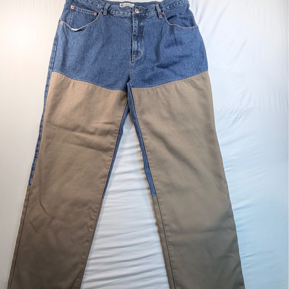 Columbia Mens 38x32 Denim Canvas Work Pants Heavy Duty Utility Outdoor